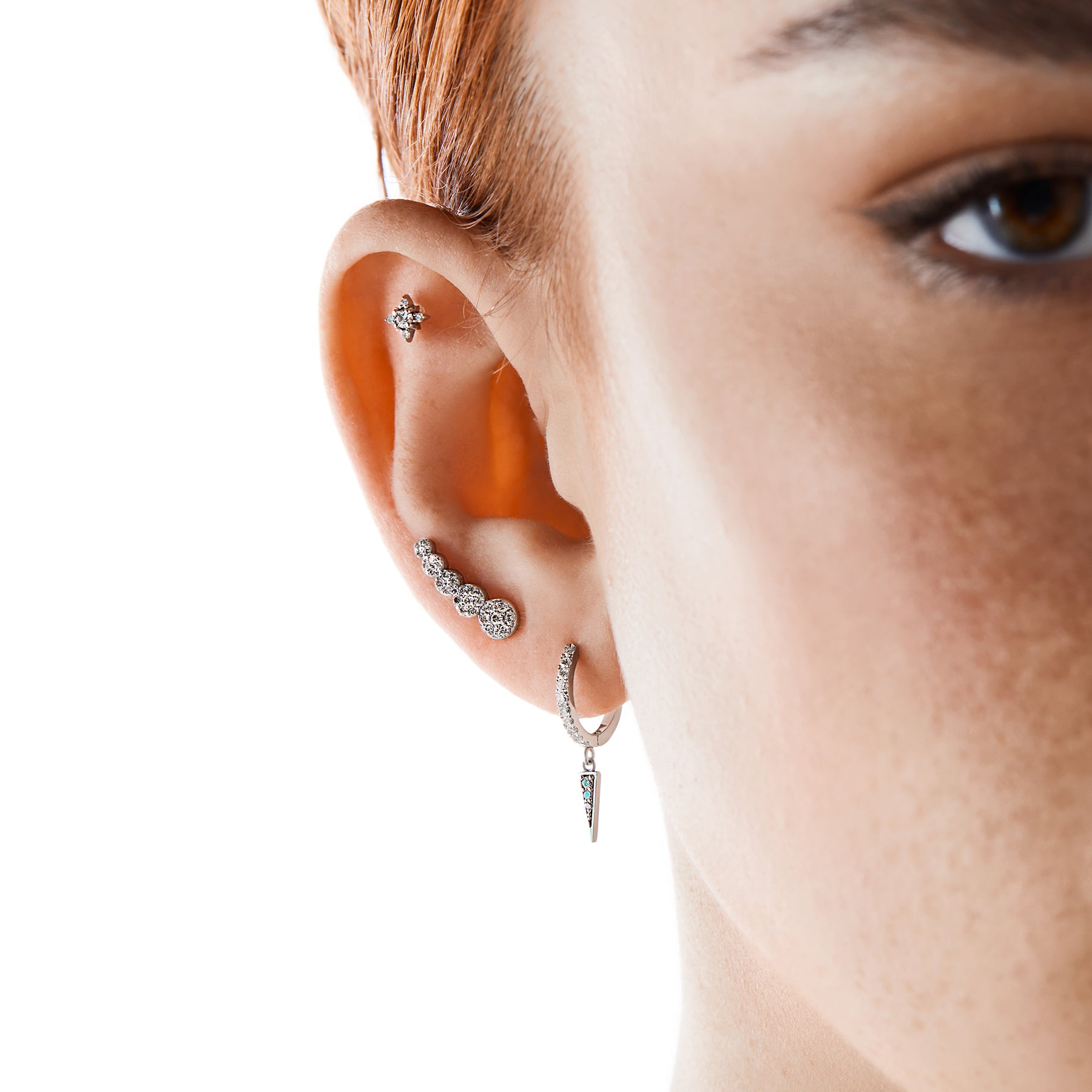 VALKIRI - Diamond & Gold Dangle Hoop Earring