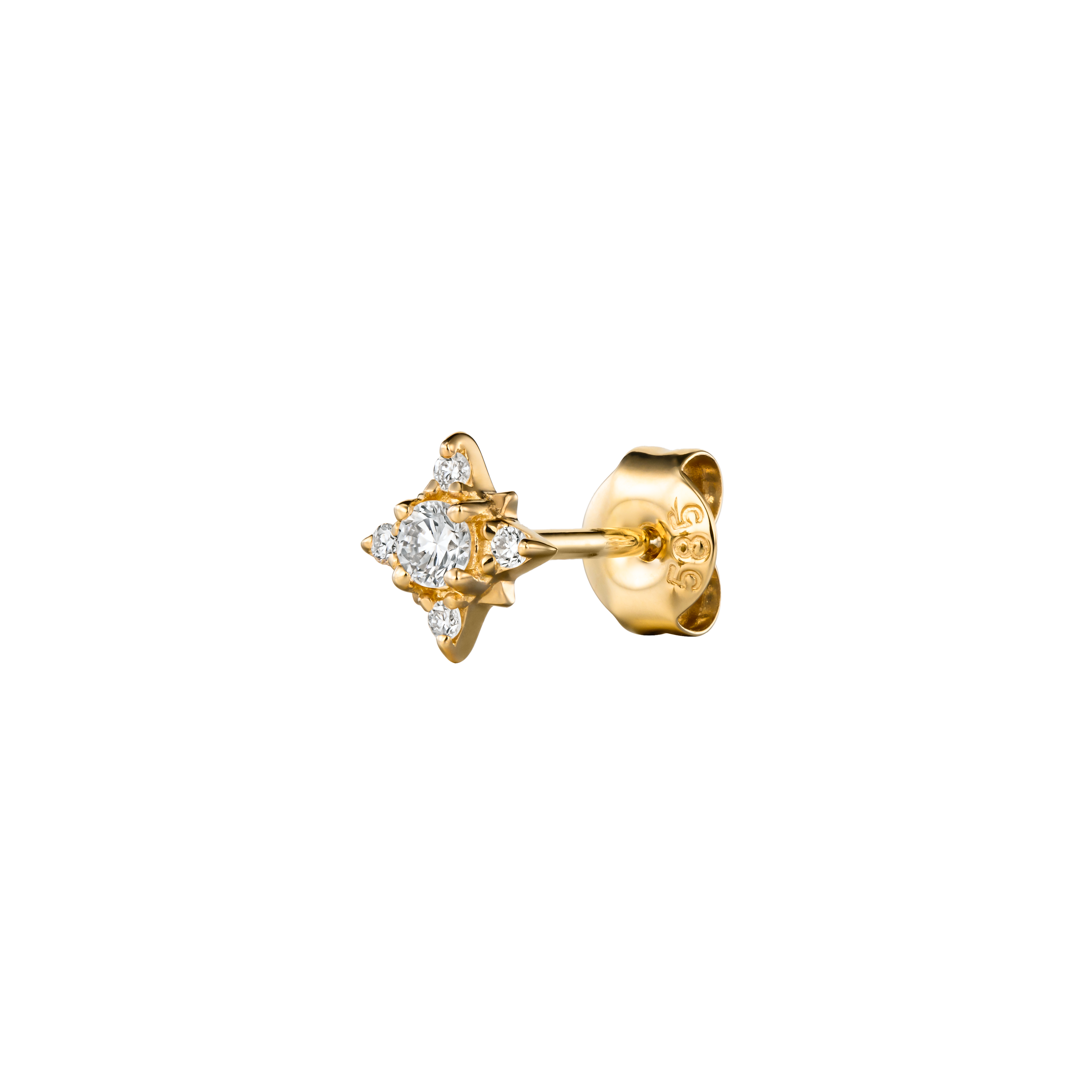CHRISTIAN - Diamond & Gold Pin Earring
