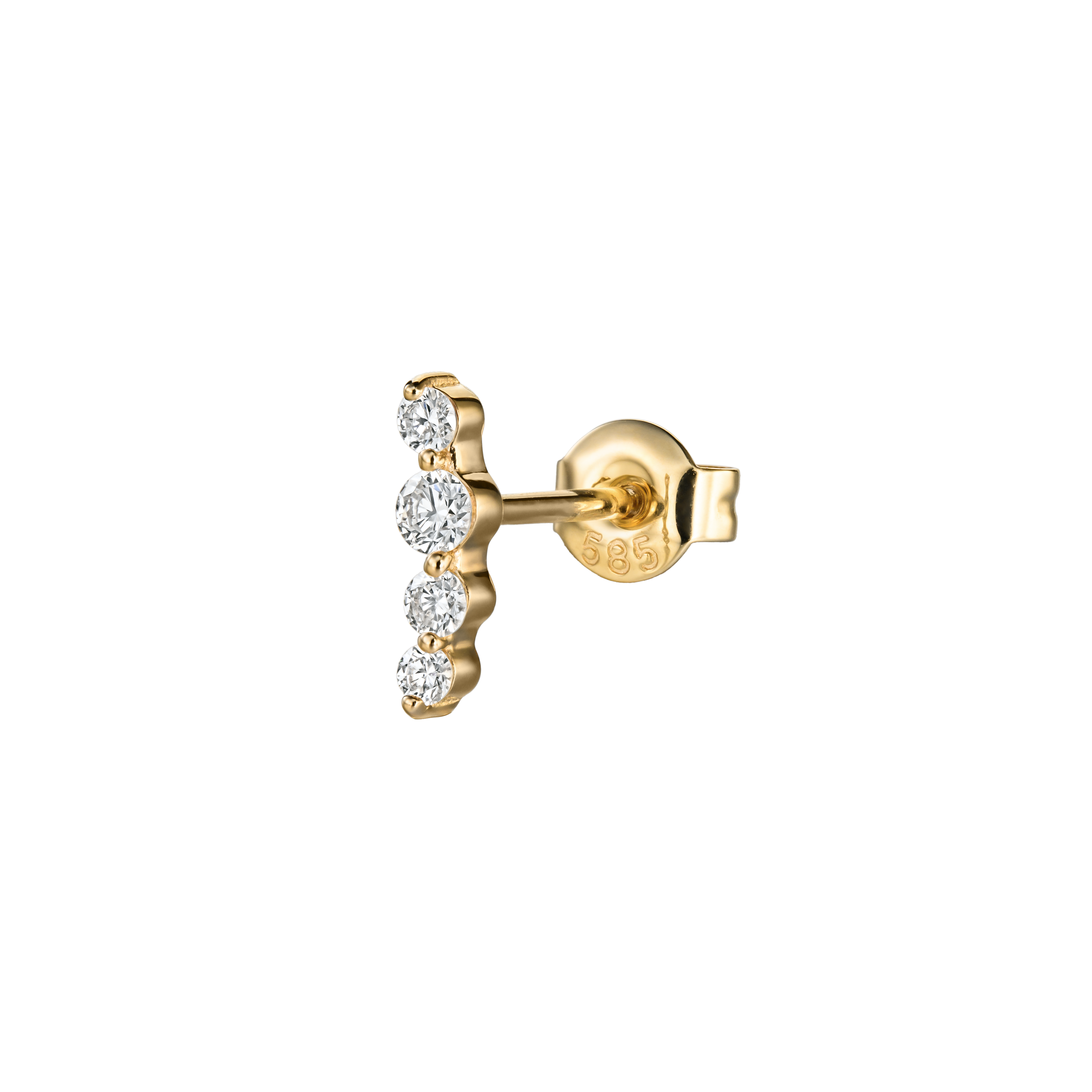 ROSE - Diamond & Gold Crawling Ear Piercing