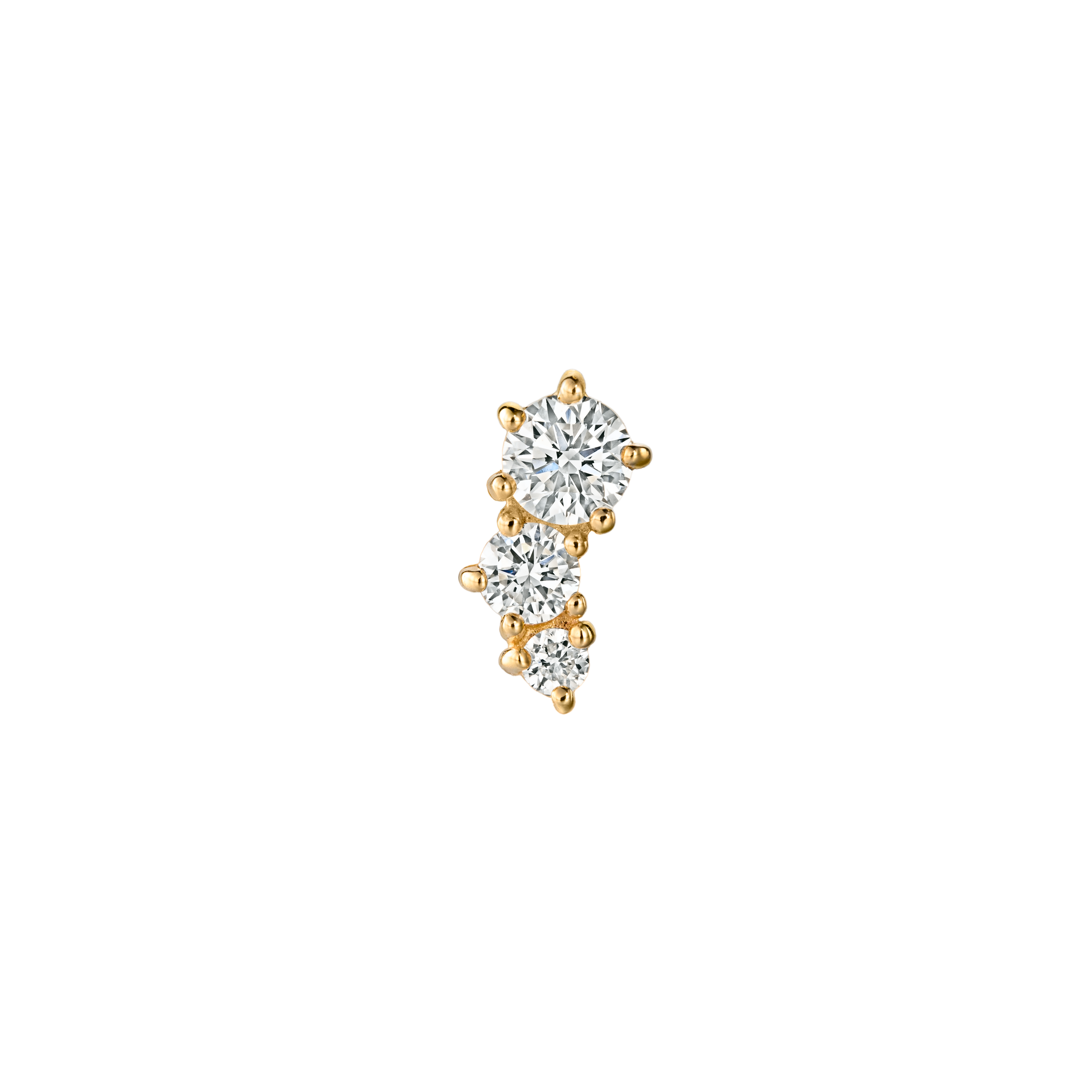 ELIZABETH MINI - Diamond & Gold Labret Piercing