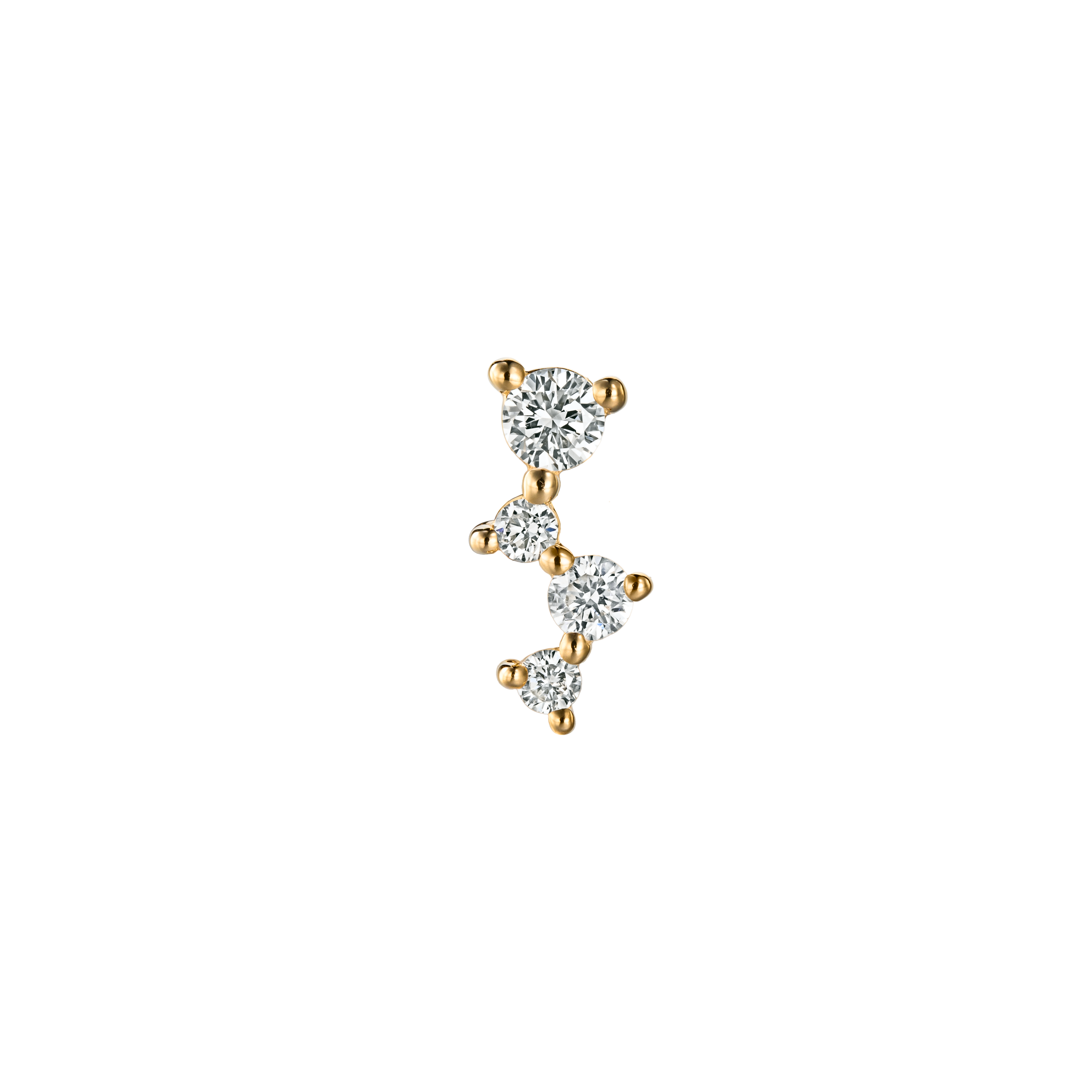 CALVIN - Diamond & Gold Crawling Pin Earring