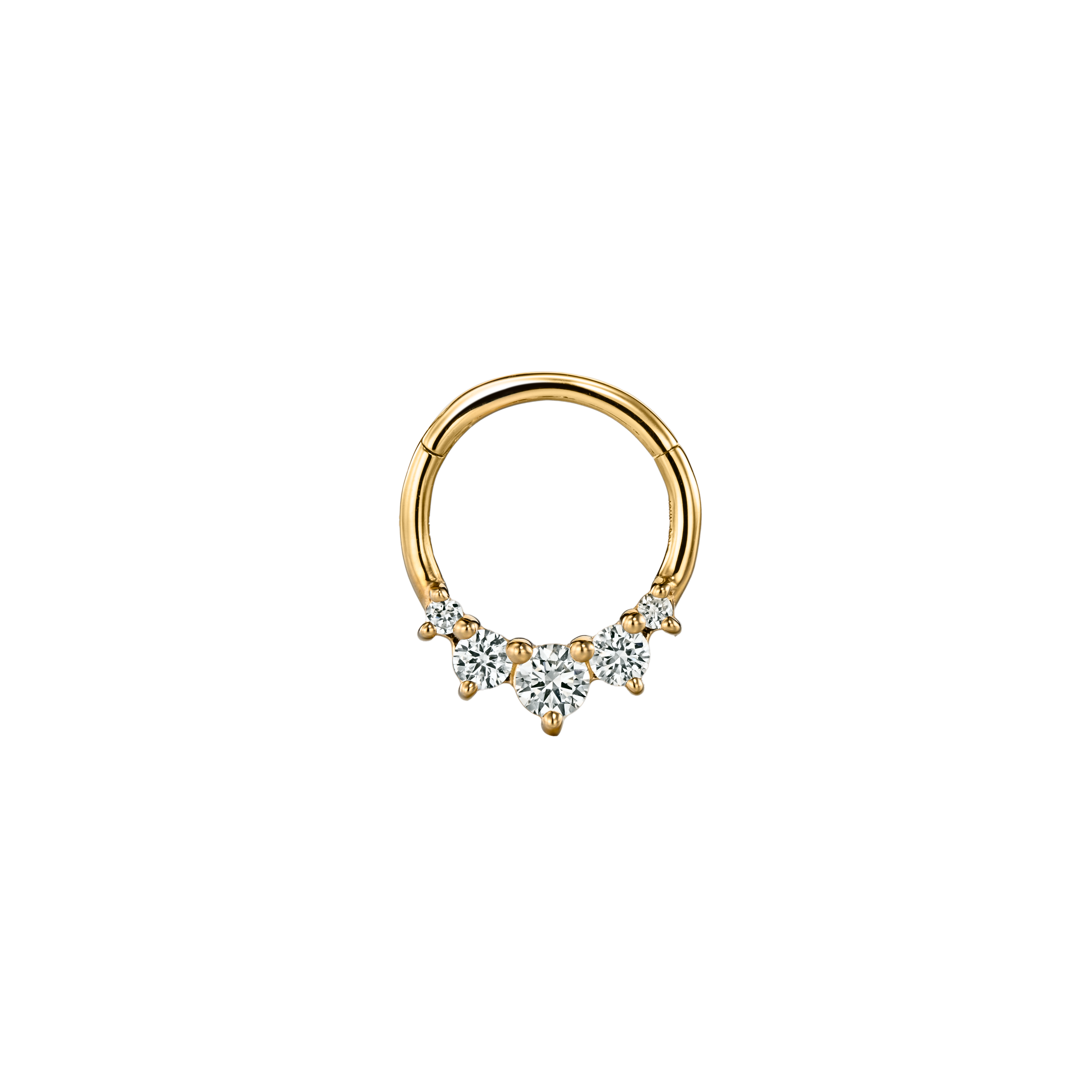 HARPER - Diamond & Gold Daith Hoop Earring