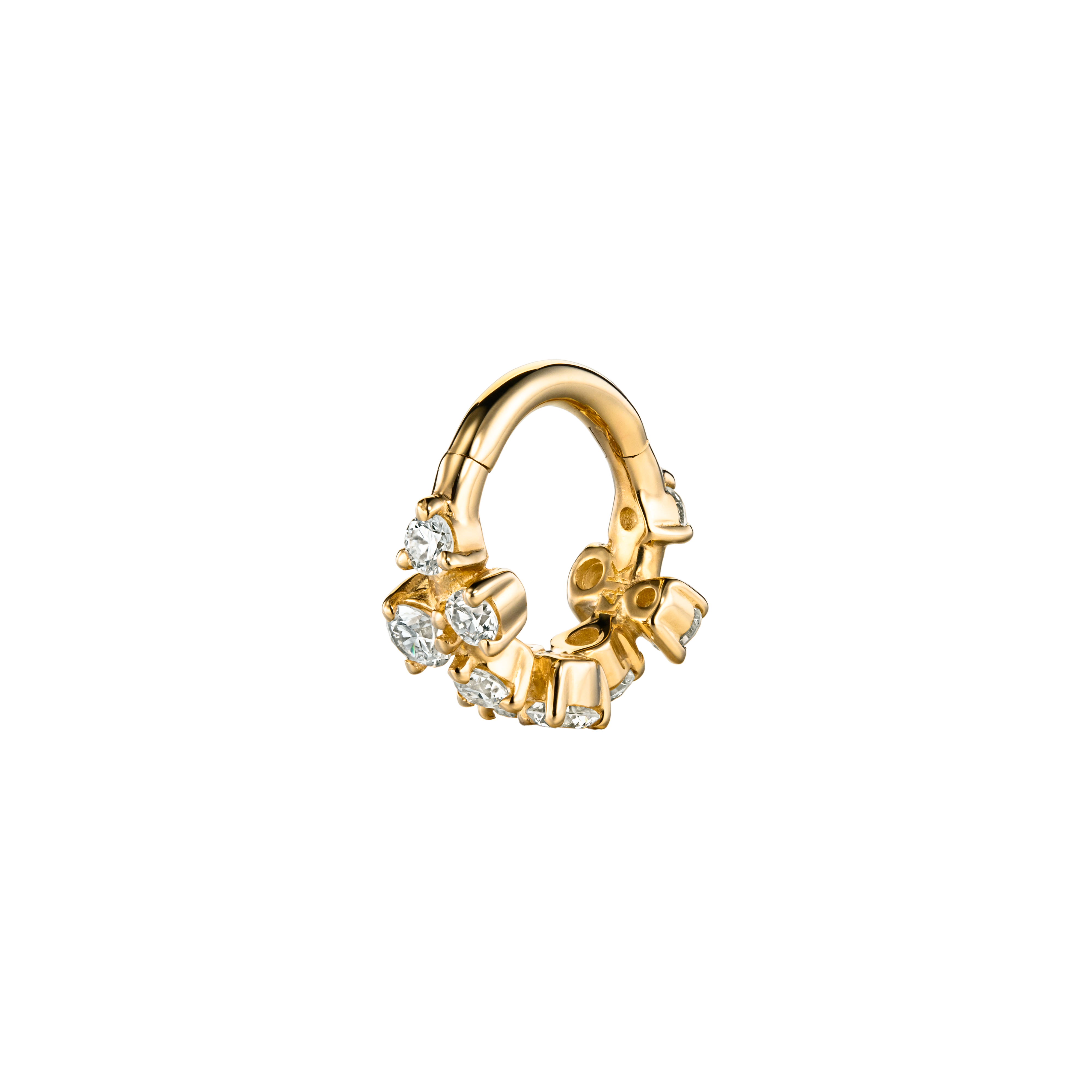 EVE - Diamond & Gold Hoop Ear Piercing