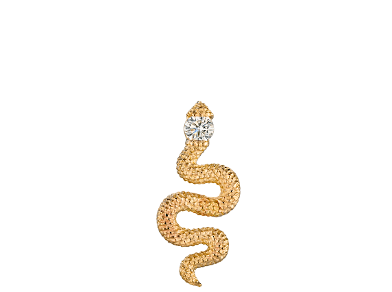 PYTHON - Gold Crawling Pin Earring