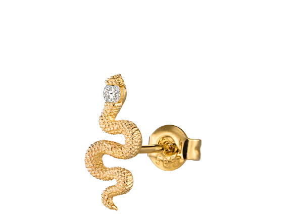 PYTHON - Gold Crawling Pin Earring