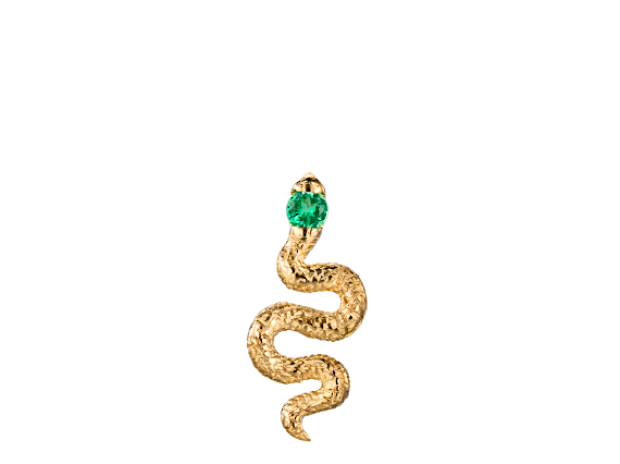 PYTHON - Emerald and Gold Crawling Labret Earring