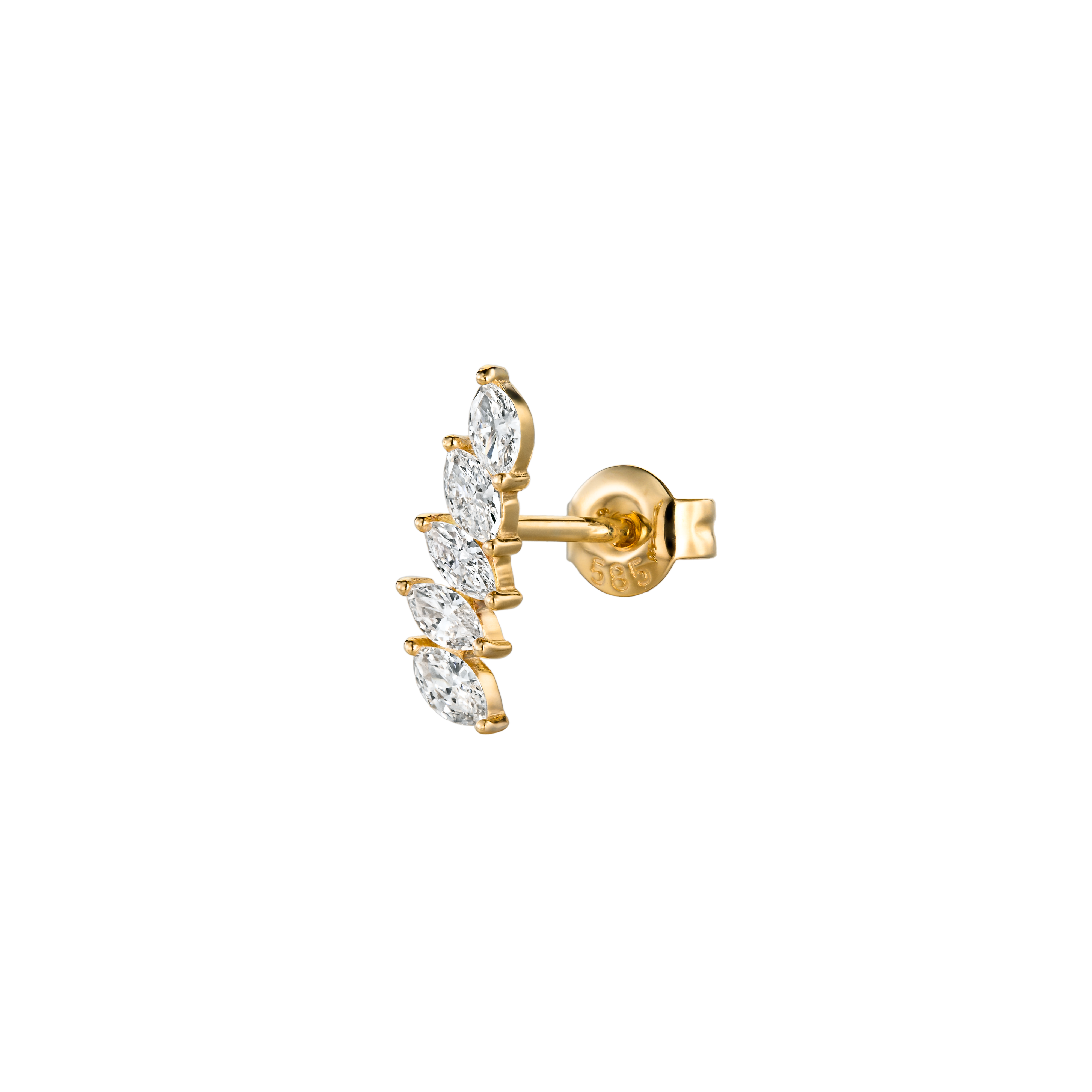 SIENNA - Diamond & Gold Pin Earring