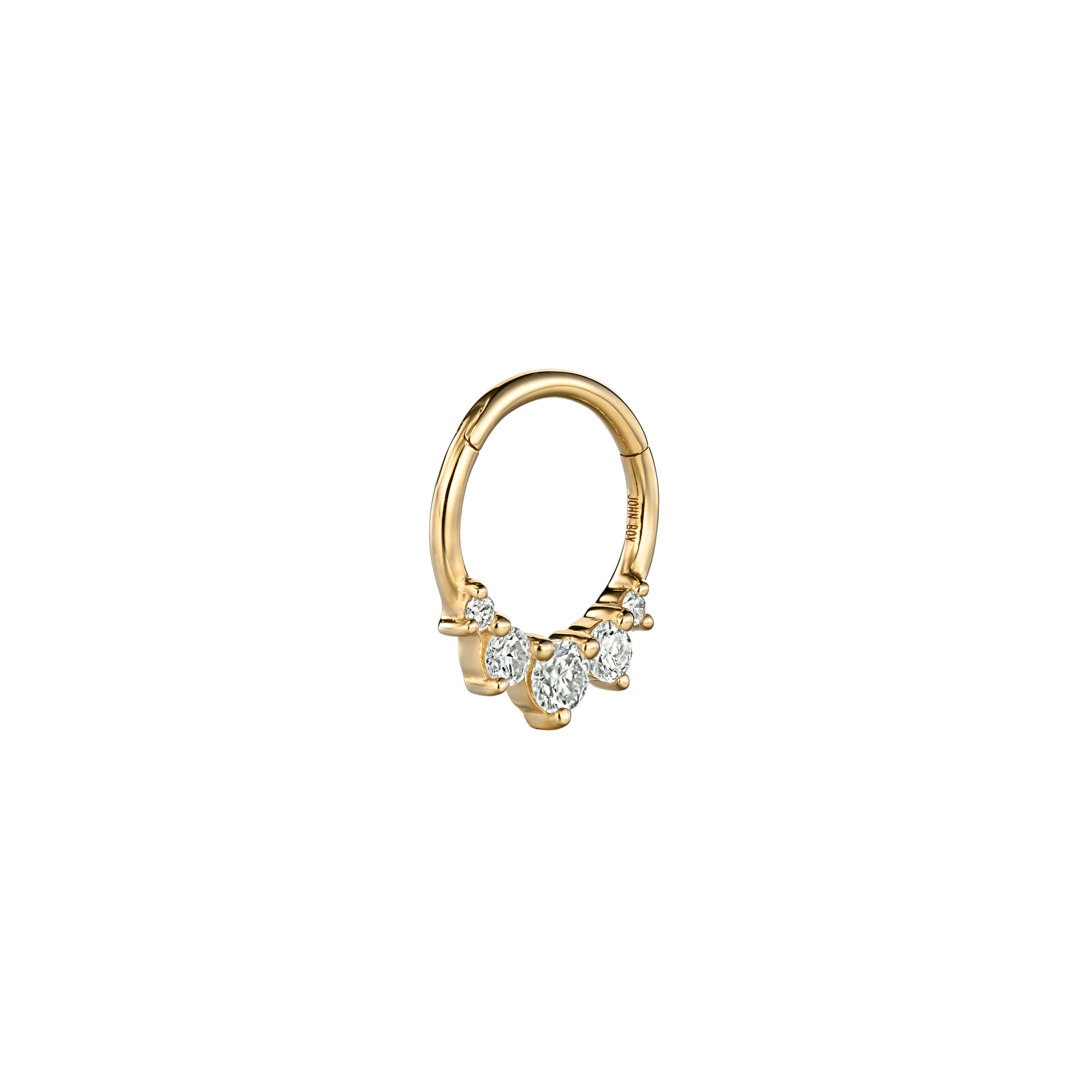 HARPER - Diamond & Gold Daith Hoop Earring