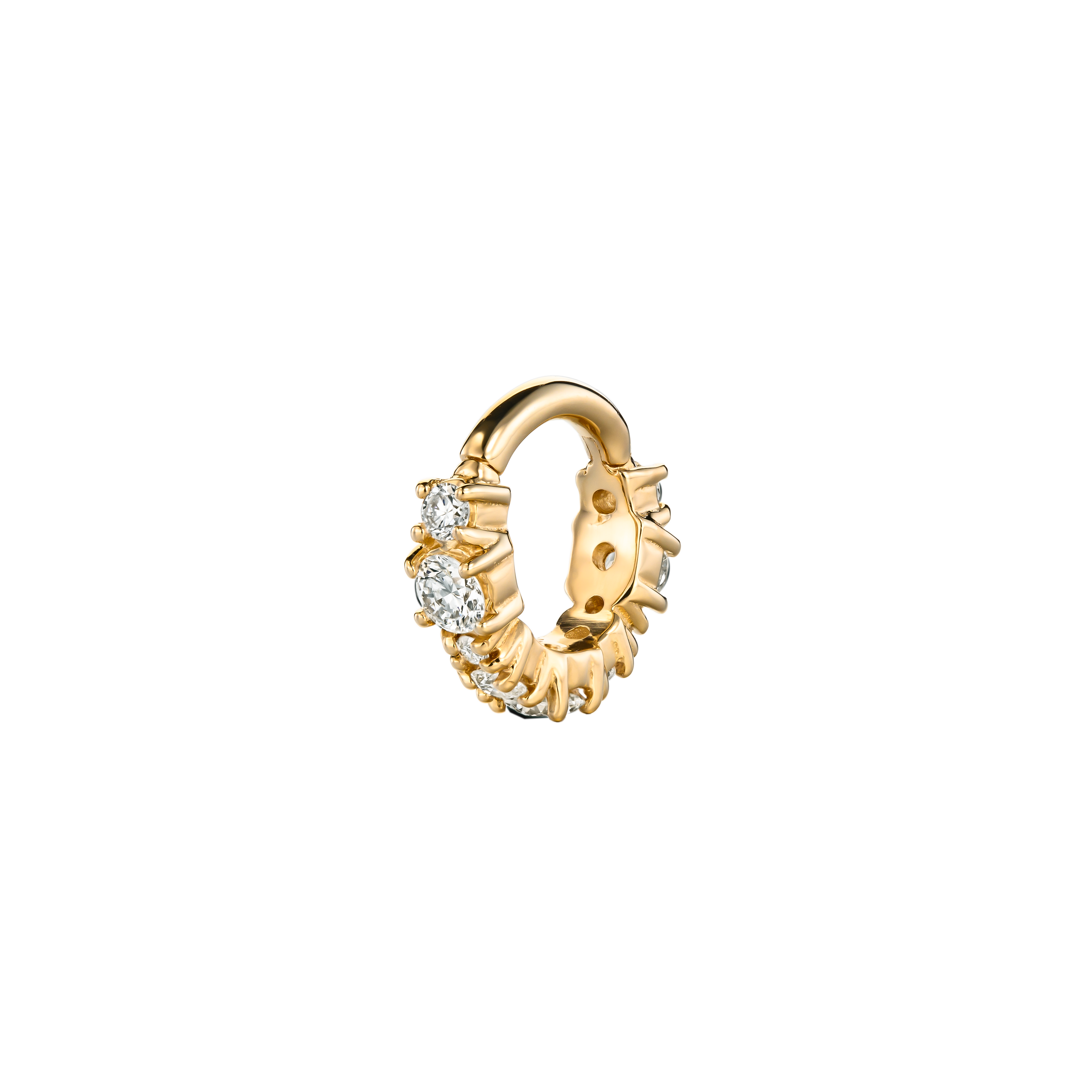 STELLA - Diamond & Gold Daith Hoop Clicker Piercing