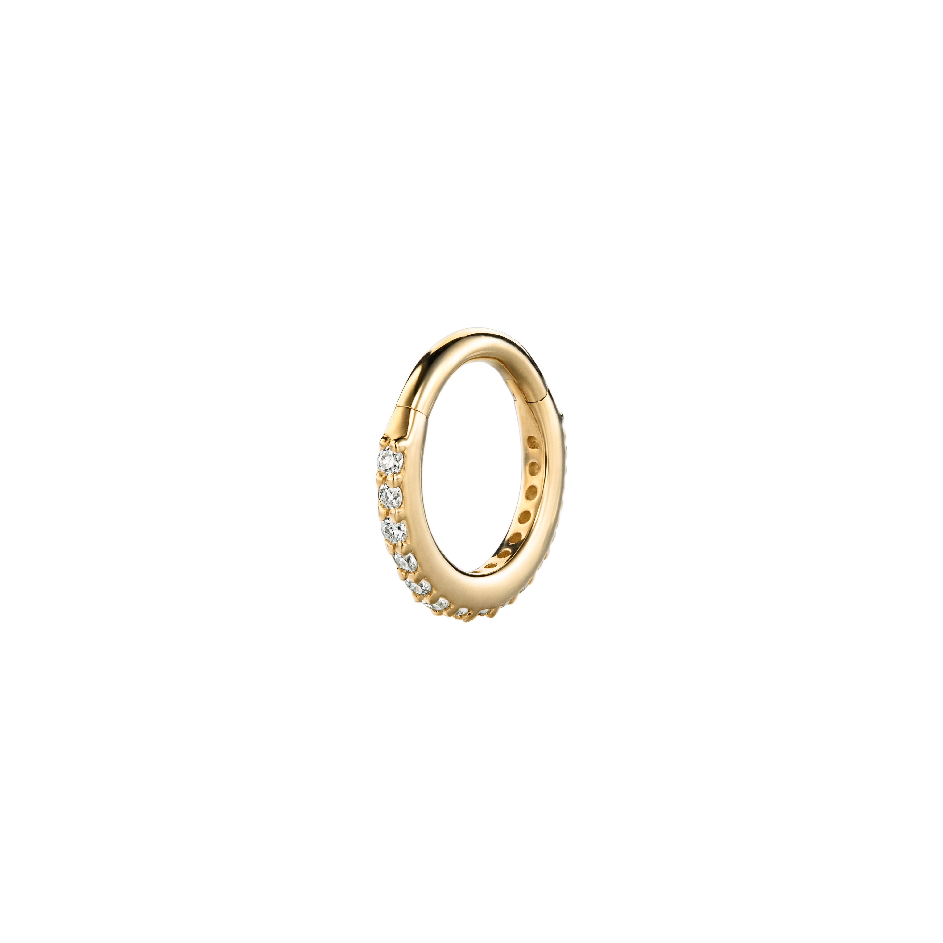 AFRODITA - Diamond & Gold Daith Hoop Piercing