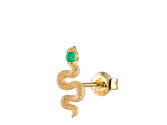 PYTHON - Gold Crawling Pin Earring