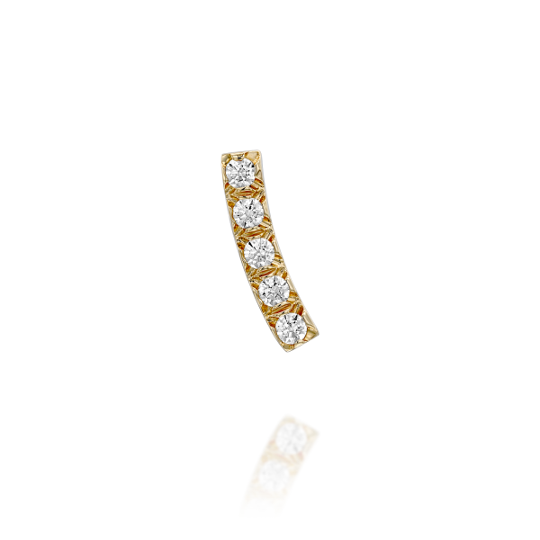 פירסינג עגיל צמוד הרמס 5 זהב צהוב 14 קארט